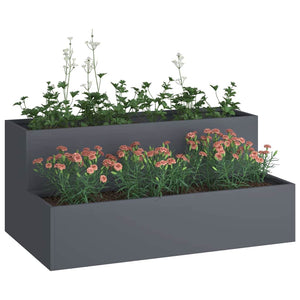 Anthrazit Garten Pflanzgefäß 100x60x45cm