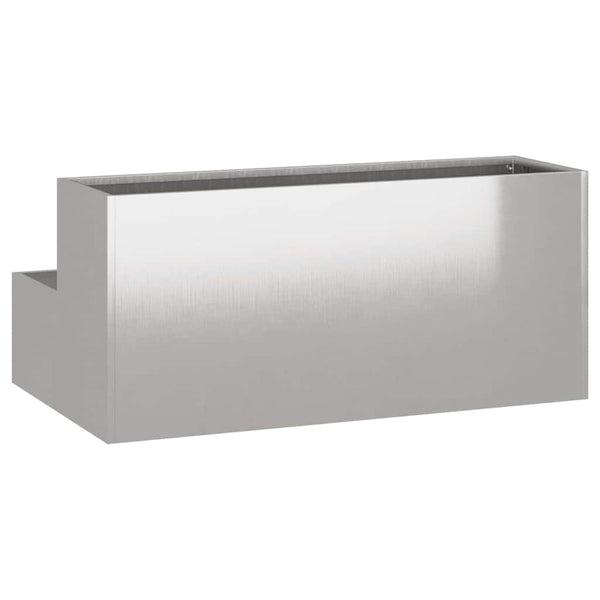 Edelstahl Pflanzgefäß Silber 100x60x45cm