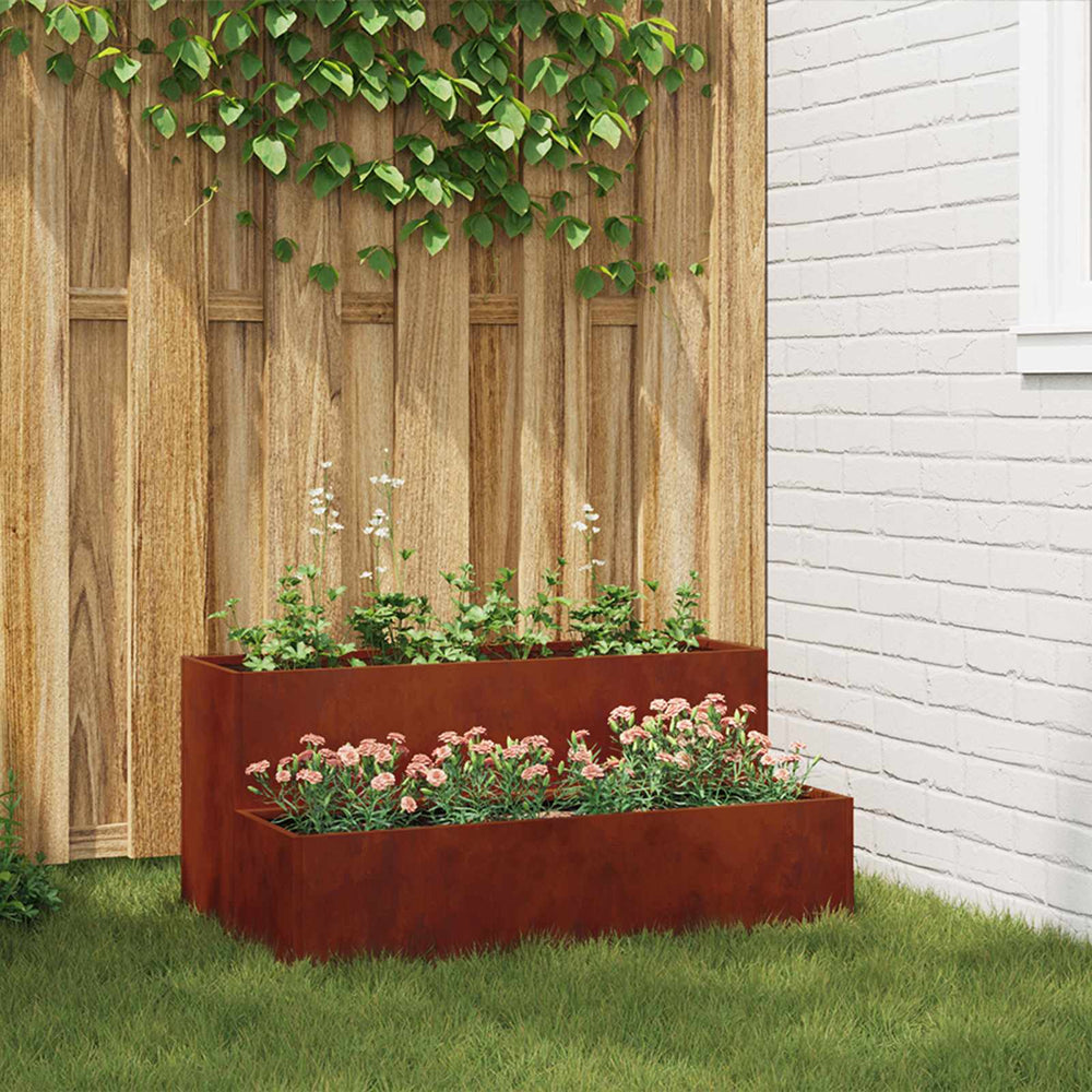Rostiges Garten-Pflanzgefäß 100x60x45cm