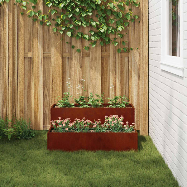 vidaXL Jardinière de jardin rouillée 100 x 60 x 45 cm Acier patinable