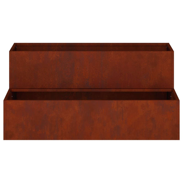 vidaXL Jardinière de jardin rouillée 100 x 60 x 45 cm Acier patinable