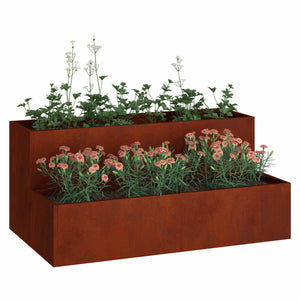 vidaXL Jardinière de jardin rouillée 100 x 60 x 45 cm Acier patinable