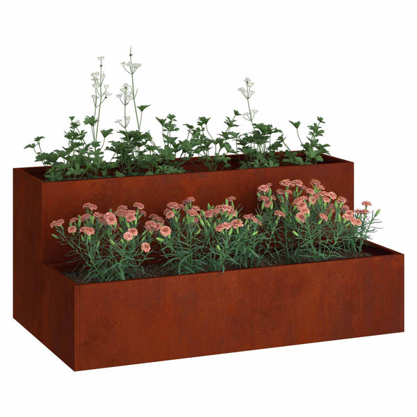 vidaXL Jardinière de jardin rouillée 100 x 60 x 45 cm Acier patinable