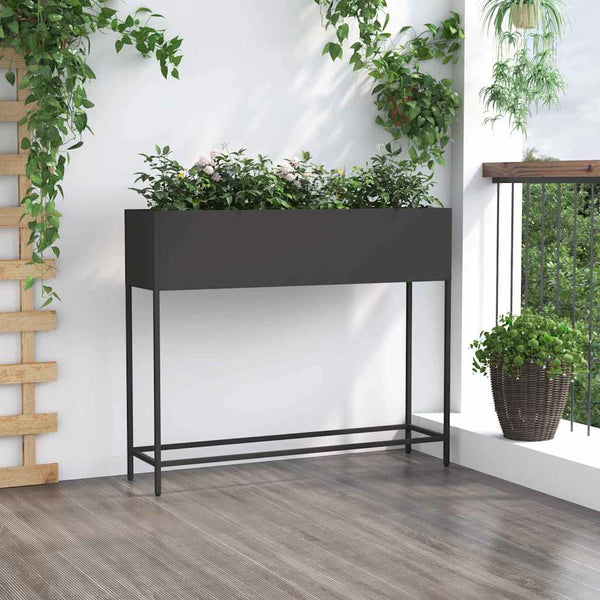 Hochbeet Garten Pflanzkasten Schwarz 100cm