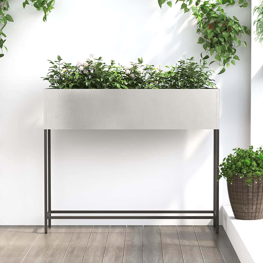 Edelstahl Hochbeet Silber 100cm