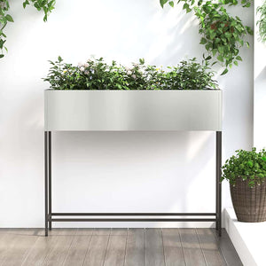 Hochbeet Gartenpflanzer Silber 100x26x82cm