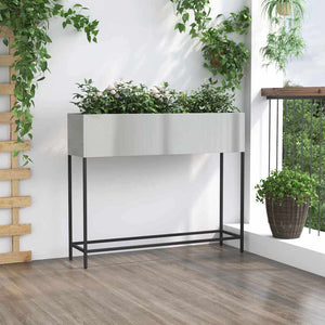 Hochbeet Gartenpflanzer Silber 100x26x82cm