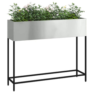 Hochbeet Gartenpflanzer Silber 100x26x82cm