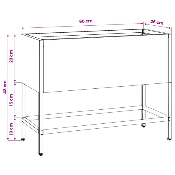 Anthrazit Hochbeet 60x26x45cm