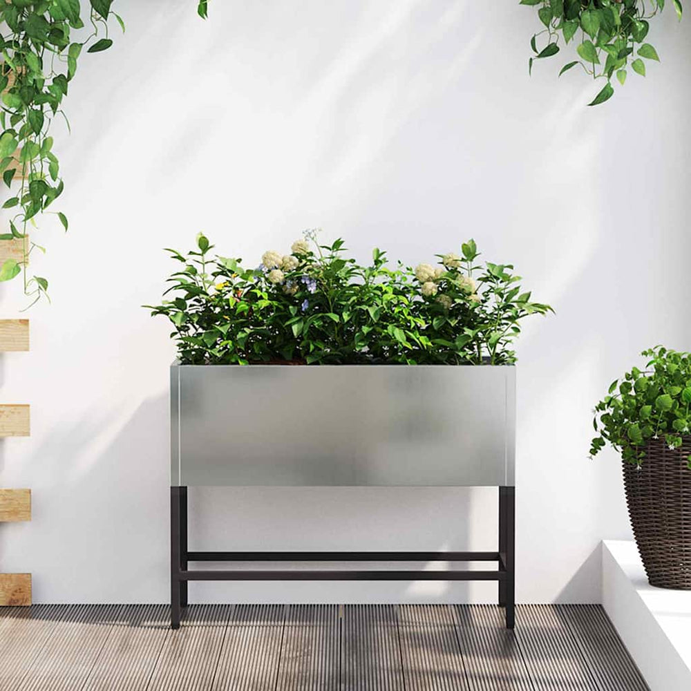 Hochbeet Silber 60x26x45cm Verzinkter Stahl