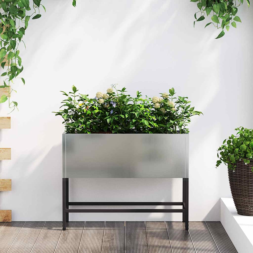 Hochbeet Silber 60x26x45cm Verzinkter Stahl