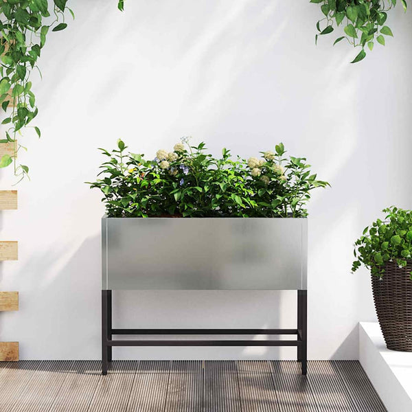 Hochbeet Silber 60x26x45cm Verzinkter Stahl