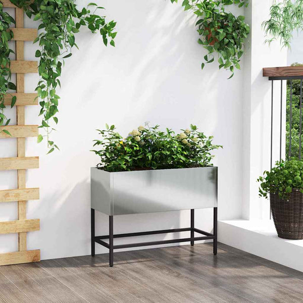 Hochbeet Silber 60x26x45cm Verzinkter Stahl