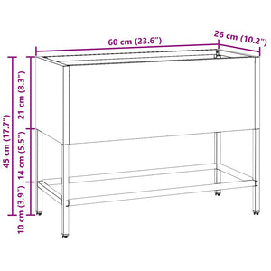 Rostiges Hochbeet 60x26x45cm