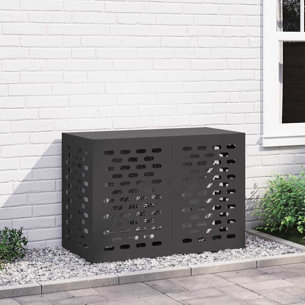 vidaXL Cache-climatiseur noir 100 x 50 x 70 cm acier