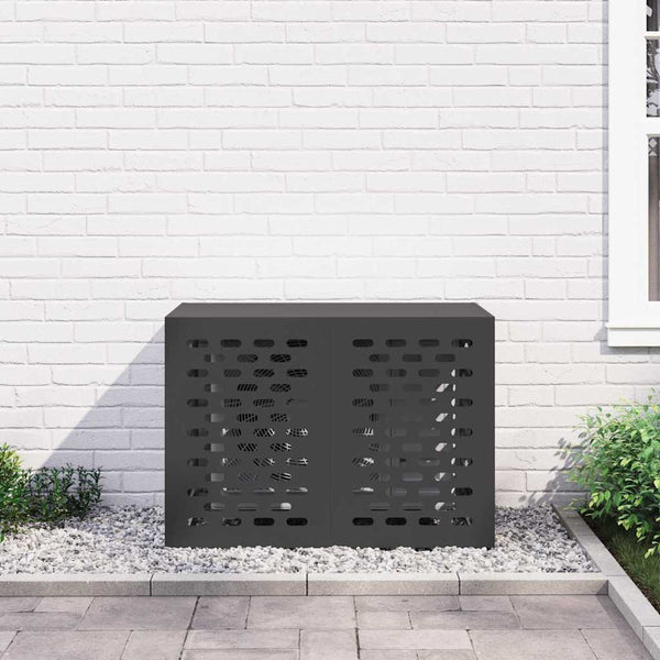 vidaXL Cache-climatiseur noir 100 x 50 x 70 cm acier