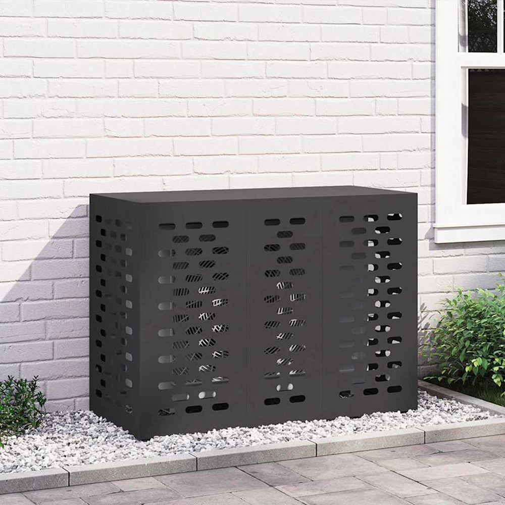 Klimaanlagenabdeckung Schwarz Stahl 110x50x80cm