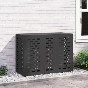 Klimaanlagenabdeckung Schwarz Stahl 110x50x80cm