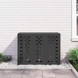 Klimaanlagenabdeckung Schwarz Stahl 110x50x80cm