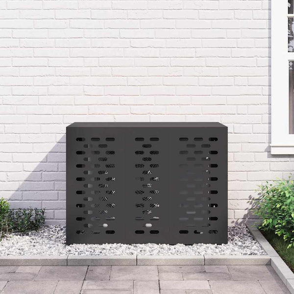 Klimaanlagenabdeckung Schwarz Stahl 110x50x80cm