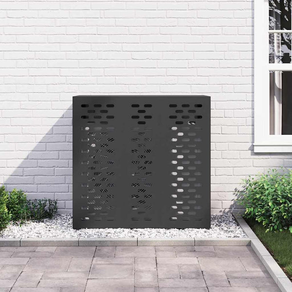 Klimaanlagenabdeckung Schwarz Stahl 110x50x105cm