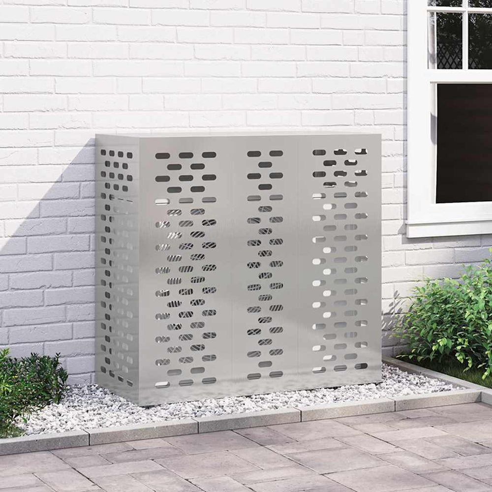vidaXL Housse de climatiseur argentée 110 x 50 x 105 cm Acier inoxydable