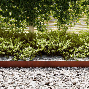 vidaXL Bordure de pelouse 30 pcs Marron 100 x 0,05 x 20 cm Acier résistant aux intempéries