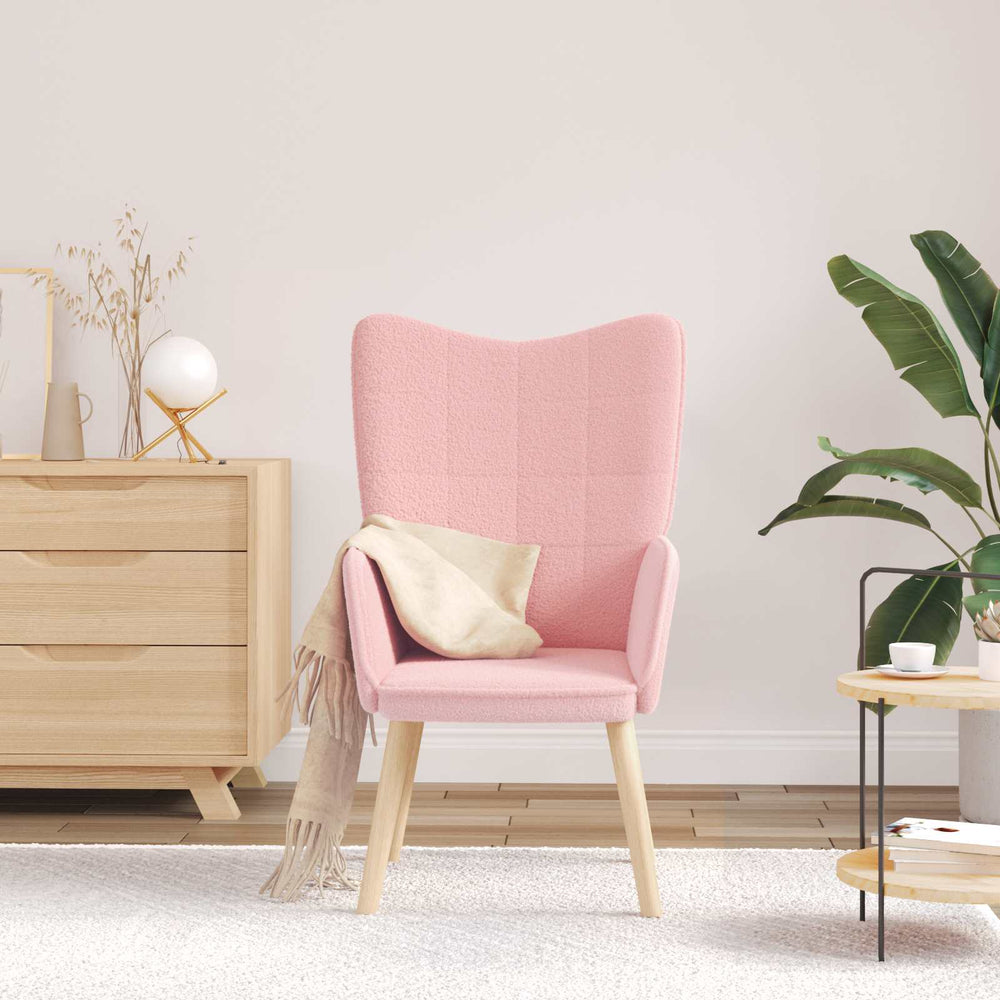 Rosa Sessel Sherpa-Stoff 62x67x95,5cm