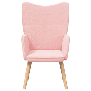 Rosa Sessel Sherpa-Stoff 62x67x95,5cm
