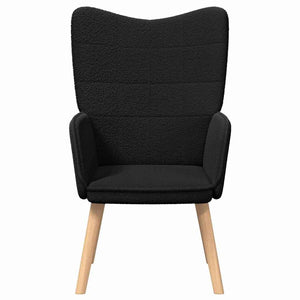 Schwarzer Sessel Sherpa-Stoff