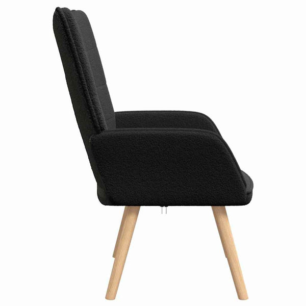 Schwarzer Sessel Sherpa-Stoff