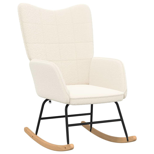 Creme Sherpa Schaukelstuhl