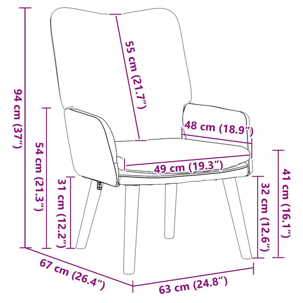Sessel Hellgrau Stoff 63x67x94cm