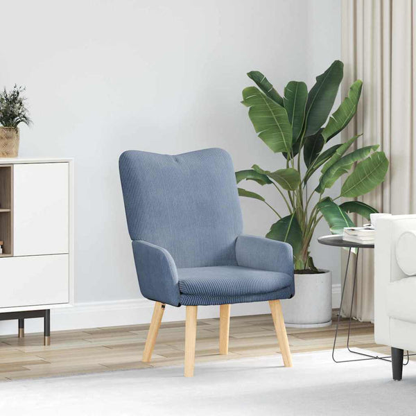 Blauer Stoff Sessel, 63x67x94 cm