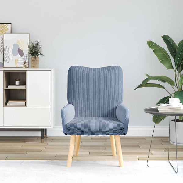 Blauer Stoff Sessel, 63x67x94 cm