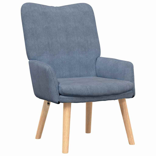 Blauer Stoff Sessel, 63x67x94 cm