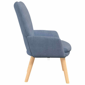 Blauer Stoff Sessel, 63x67x94 cm