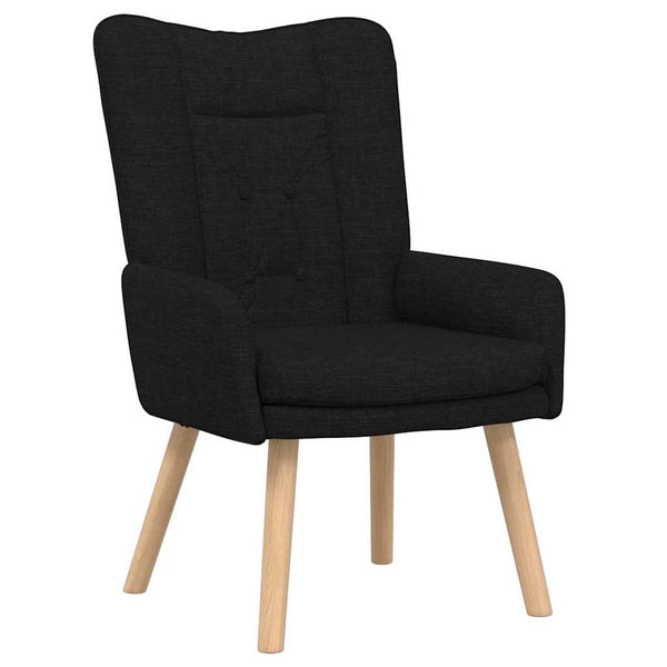 Schwarzer Sessel Stoff Sperrholz 63x67x94cm