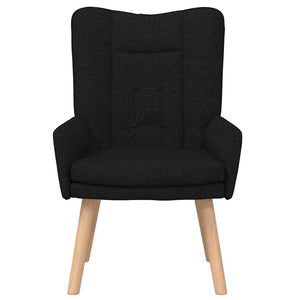 Schwarzer Sessel Stoff Sperrholz 63x67x94cm