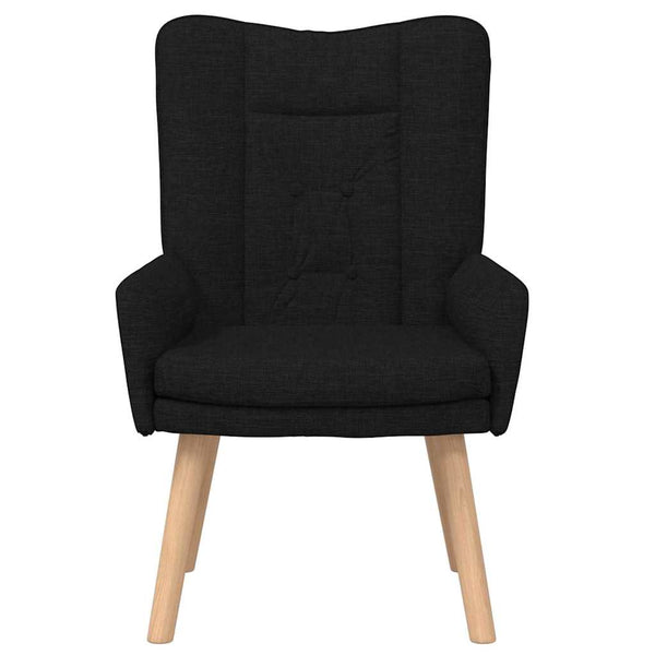 Schwarzer Sessel Stoff Sperrholz 63x67x94cm
