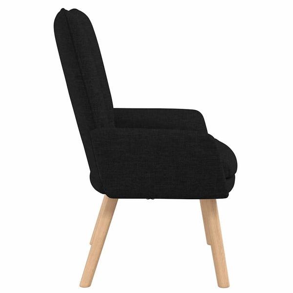 Schwarzer Sessel Stoff Sperrholz 63x67x94cm