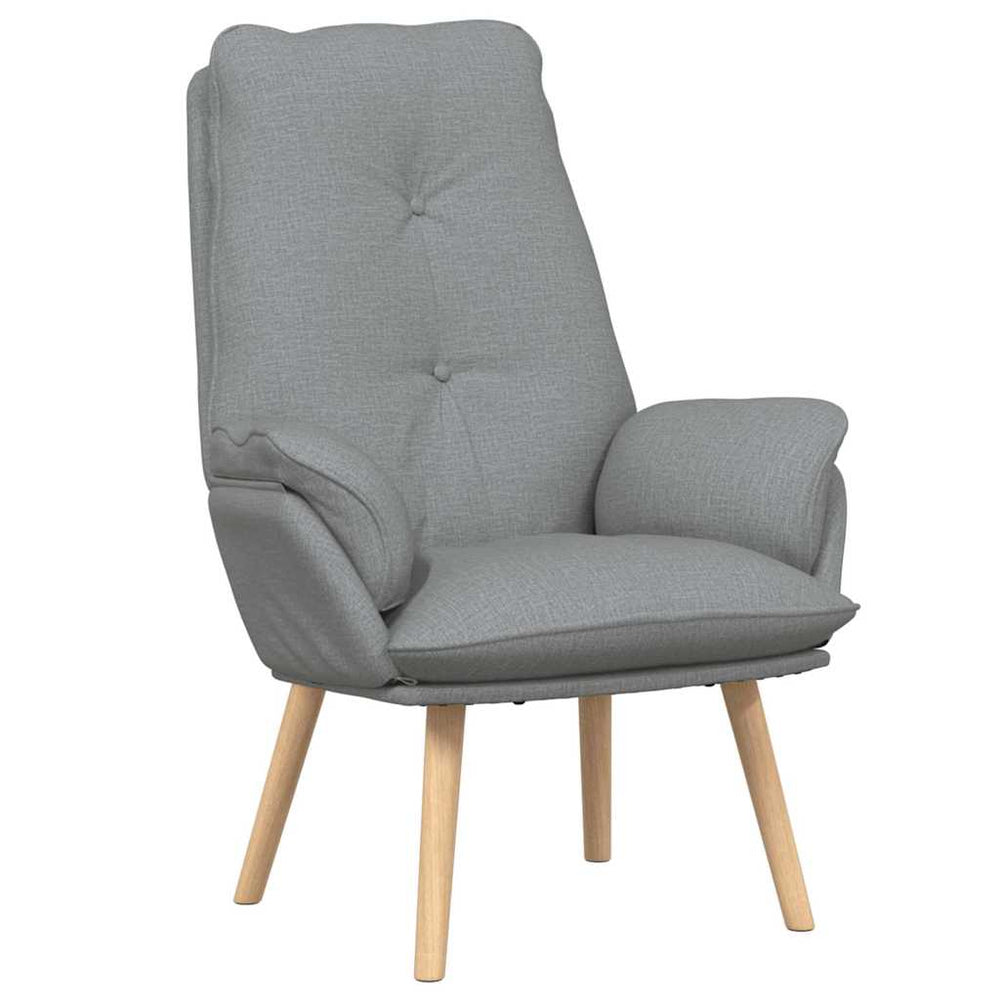 Hellgrauer Sessel Stoff & Sperrholz