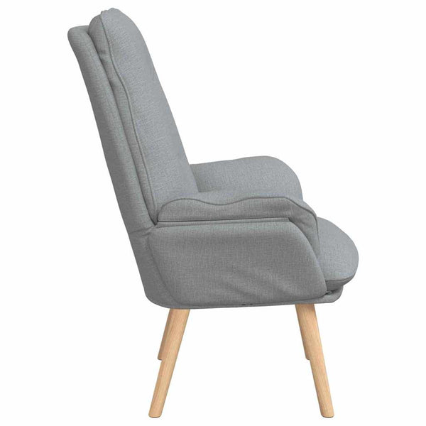Hellgrauer Sessel Stoff & Sperrholz