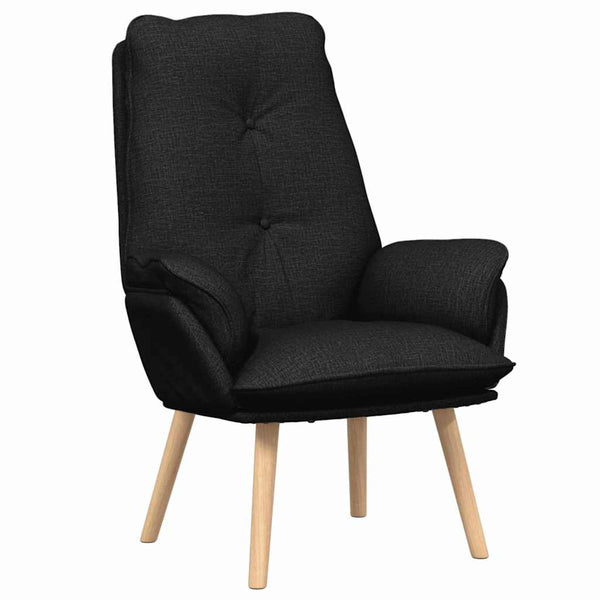 Schwarzer Sessel Stoff Sperrholz 69x74x93cm