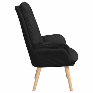 Schwarzer Sessel Stoff Sperrholz 69x74x93cm