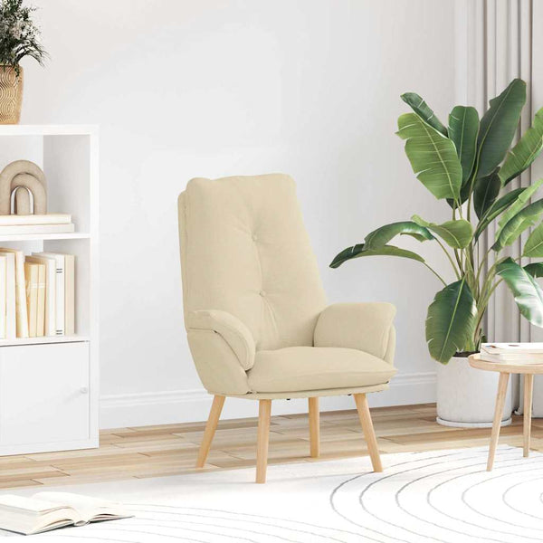 Sessel Creme Stoff 69x74x93cm