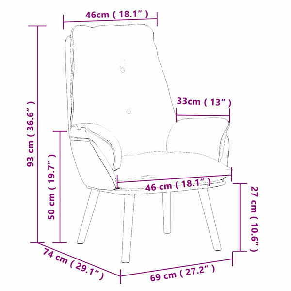 Sessel Creme Stoff 69x74x93cm