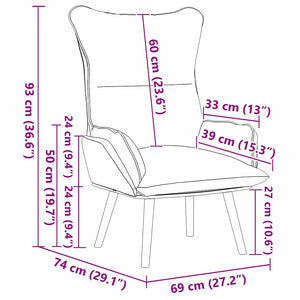 Schwarzer Kunstleder Sessel 69x74x93cm