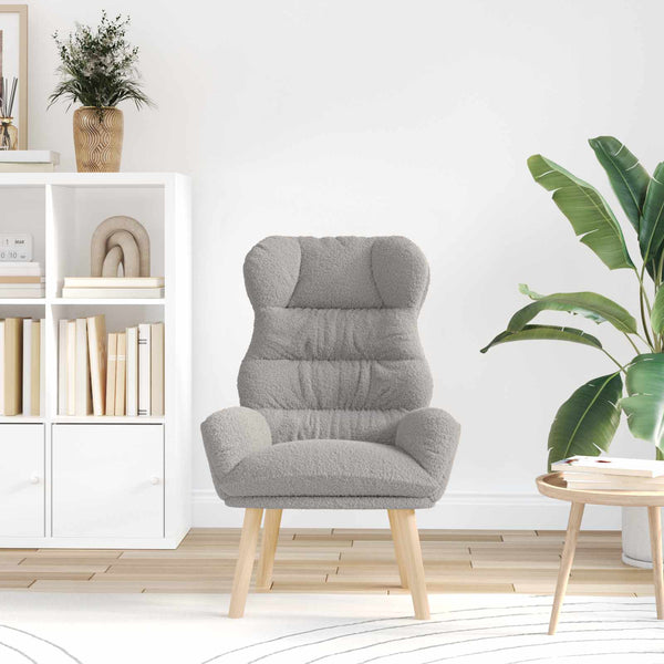 Sessel Hellgrau Sherpa-Stoff