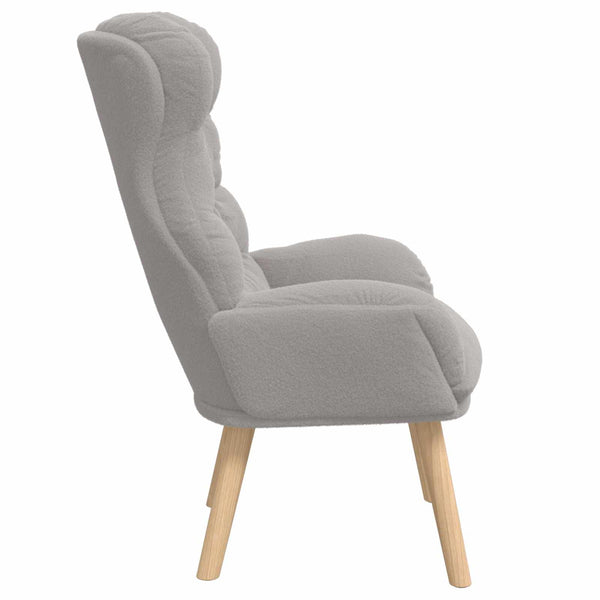Sessel Hellgrau Sherpa-Stoff